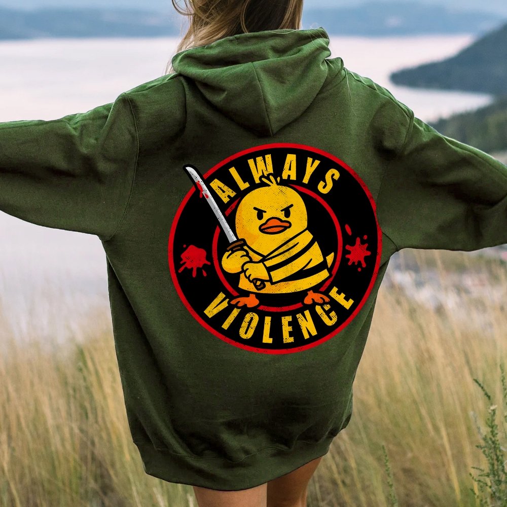 Always violence Printed Back Unisex Cotton Hoodie