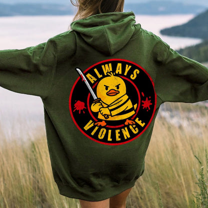 Always violence Printed Back Unisex Cotton Hoodie