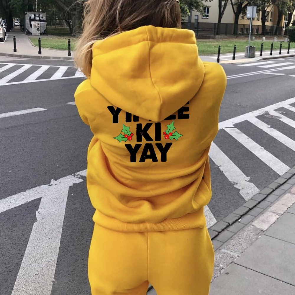Yippee-Ki-Yay Printed Back Unisex Cotton Hoodie