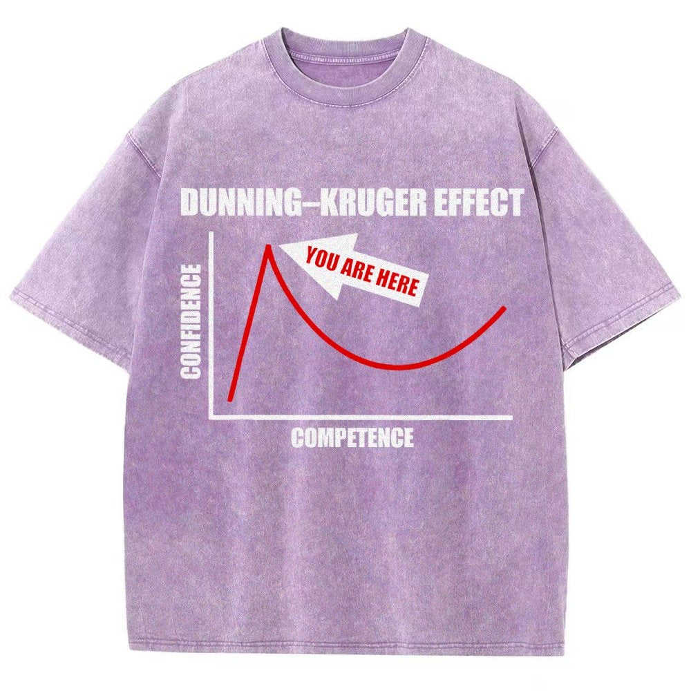 Dunning–Kruger Effect Cognitive Bias Funny You Are Here Vintage Distressed T-shirt
