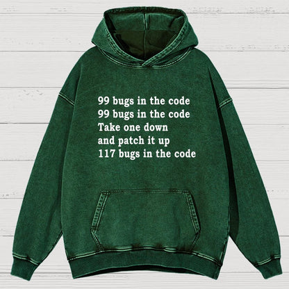 99 Bugs In The Code Vintage Distressed Hoodie