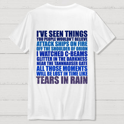 Tears In Rain  Back Printing Geek T-Shirt