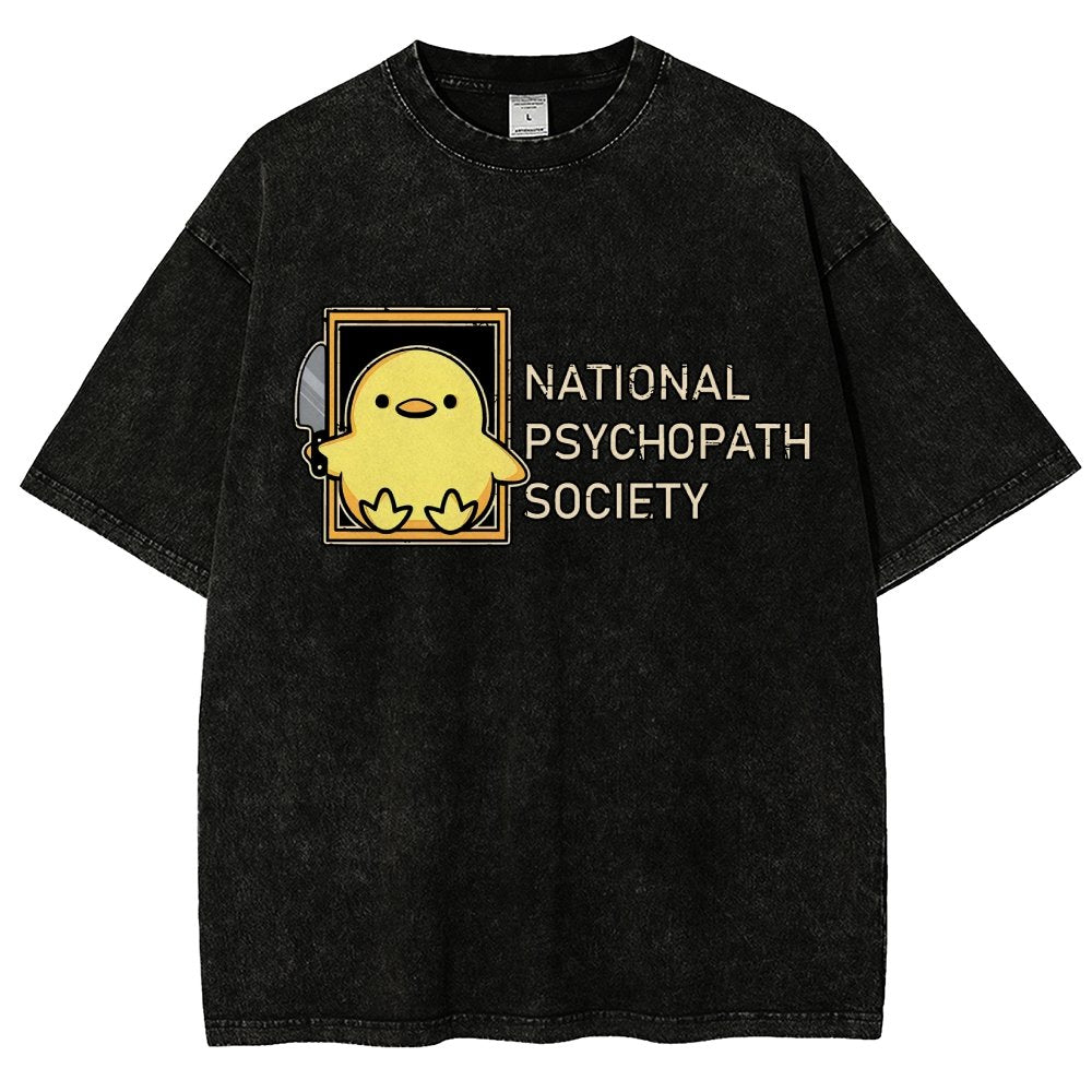 National Psychopath Sociaty Vintage Distressed T-shirt