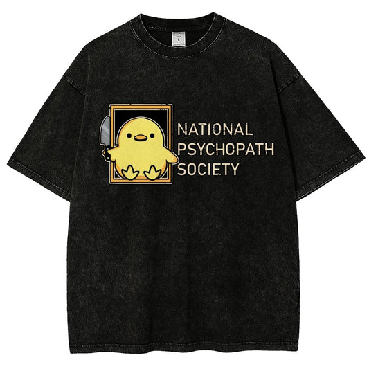 National Psychopath Sociaty Vintage Distressed T-shirt