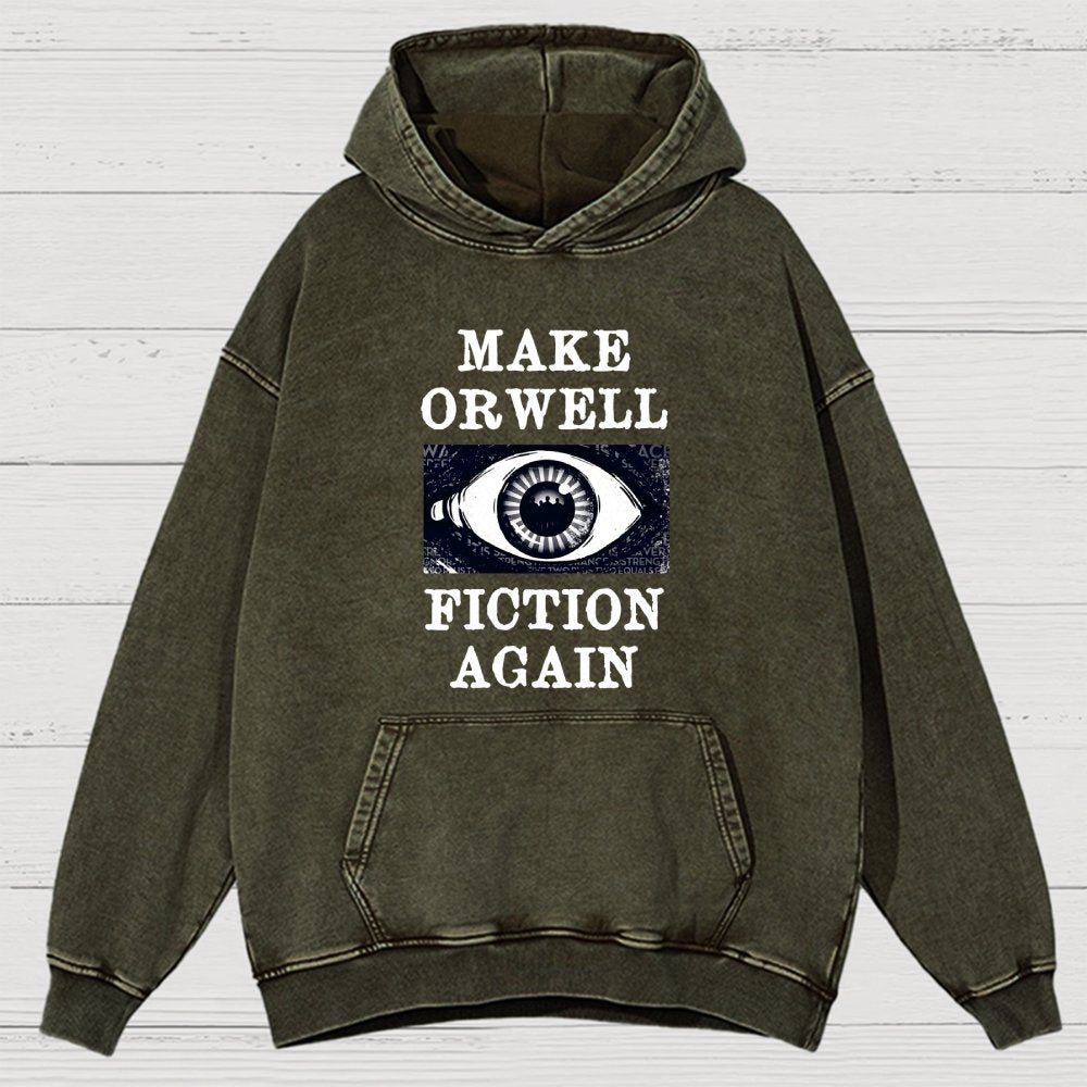 Make Orwell Fiction Again Vintage Distressed Hoodie