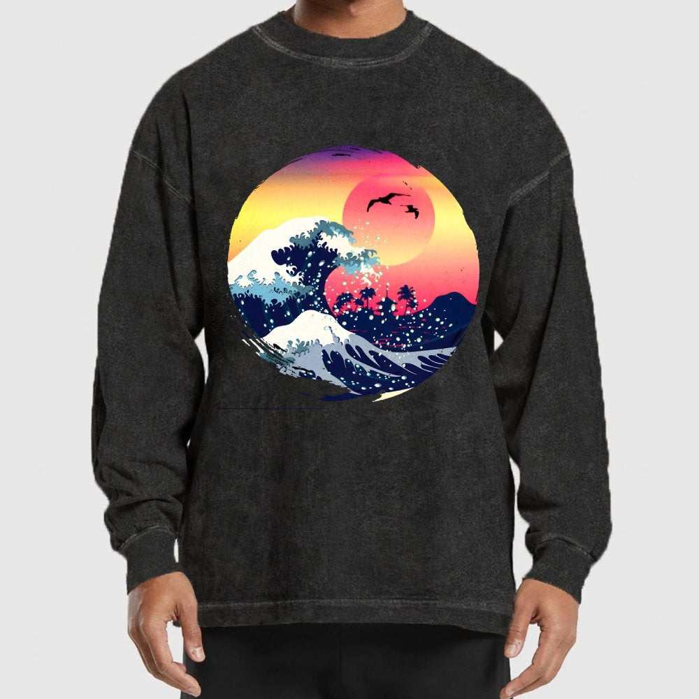 The Great Waves Washed Long Sleeve Tee
