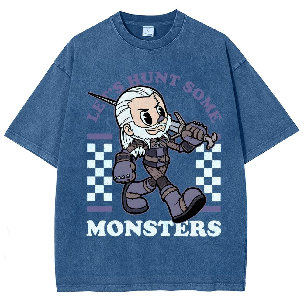 Hunt Some Monsters Vintage Distressed T-shirt