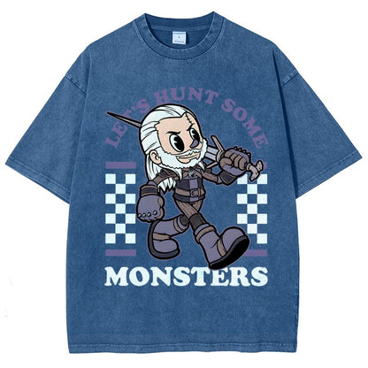 Hunt Some Monsters Vintage Distressed T-shirt