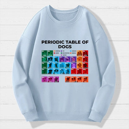 Periodic Table of Dogs Dog Lover Funny Science Geek Cotton Sweatshirt