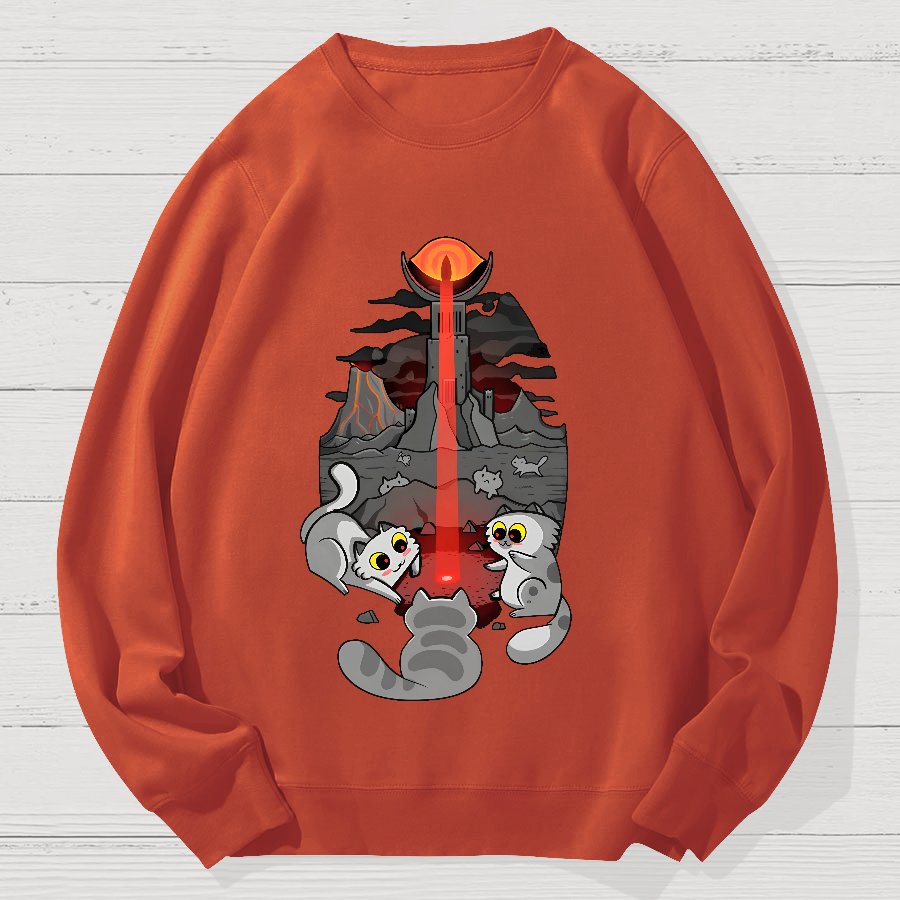 The Eye Of Meowdor Geek Cotton Sweatshirt