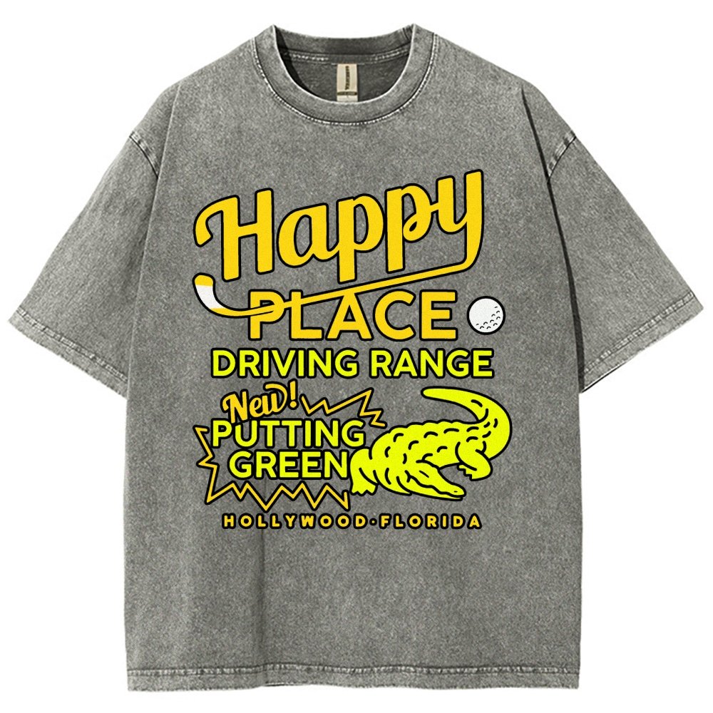 Happy Place Driving Range Vintage Distressed T-shirt