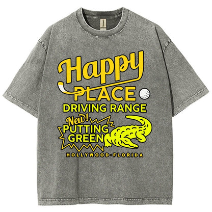 Happy Place Driving Range Vintage Distressed T-shirt