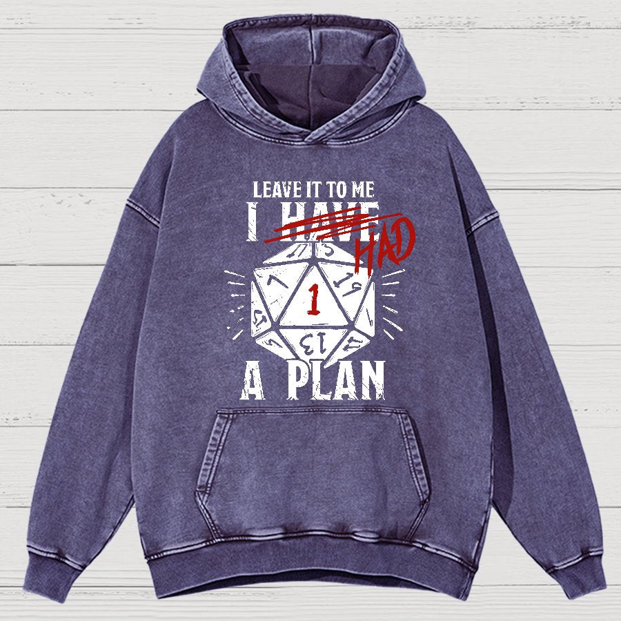 I Had A Plan Nerdy Vintage Distressed Hoodie