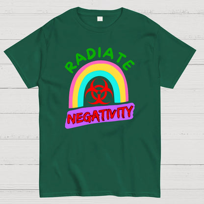 Radiate Negativity - Sarcastic Organic Rainbow Geek T-Shirt