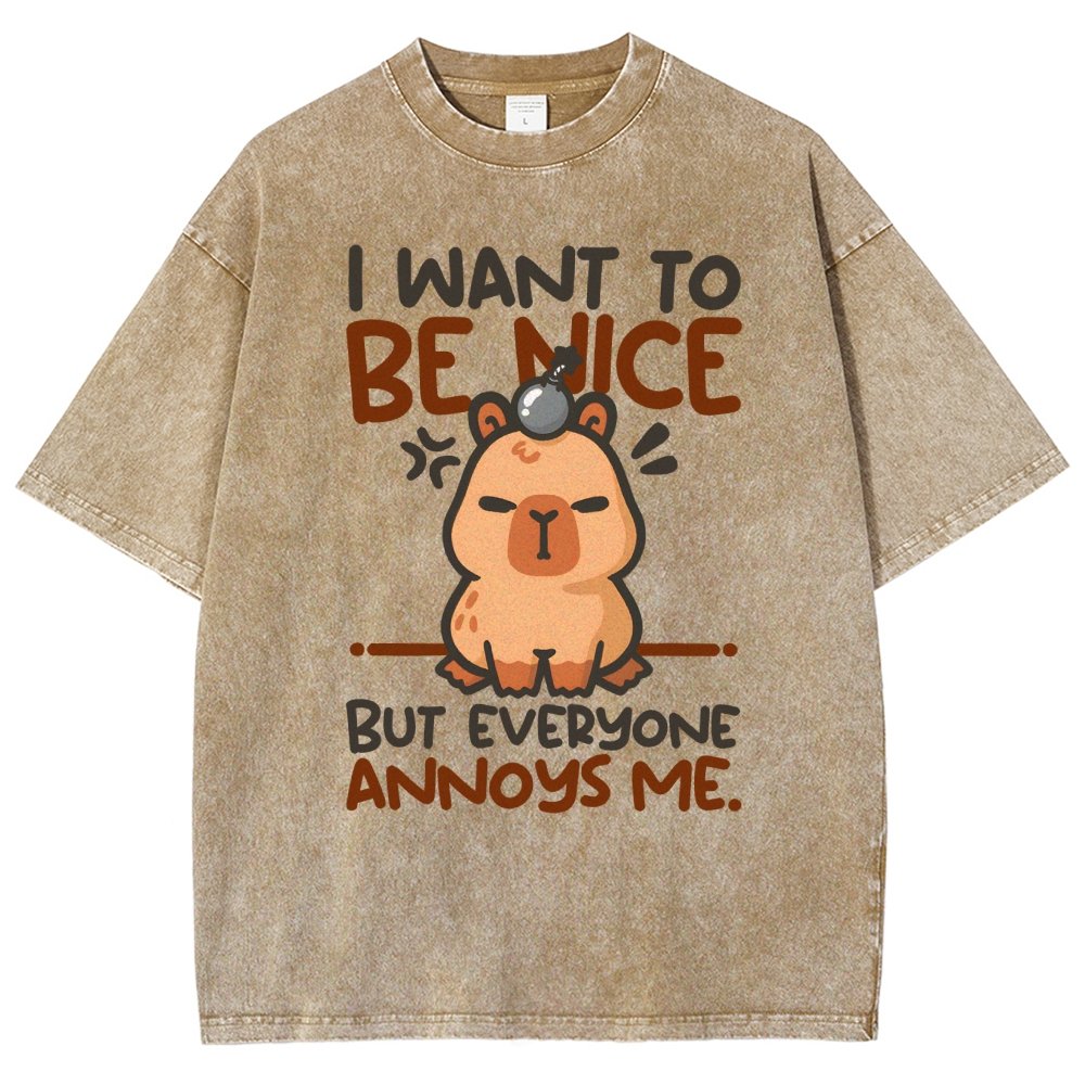 Capy Wants To Be Nice Vintage Distressed T-shirt