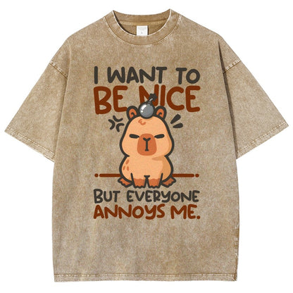 Capy Wants To Be Nice Vintage Distressed T-shirt