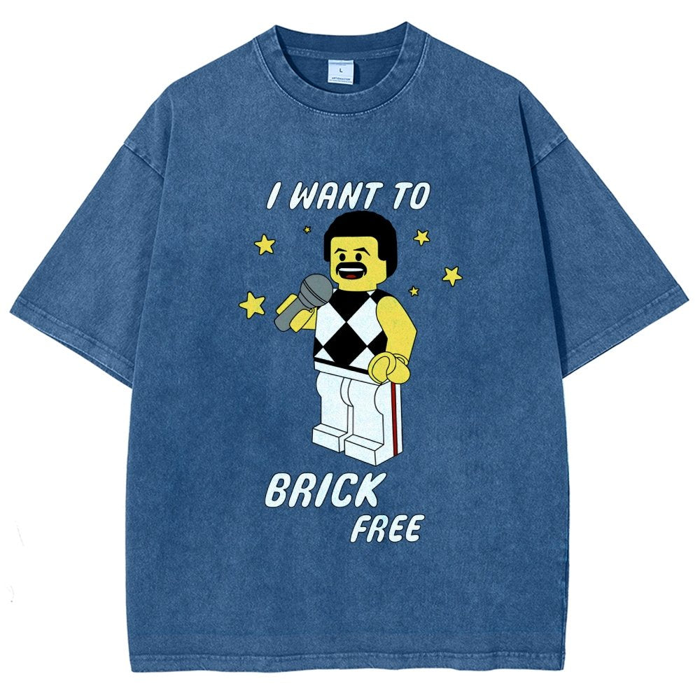 I Want To Brick Free Vintage Distressed T-shirt