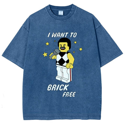 I Want To Brick Free Vintage Distressed T-shirt