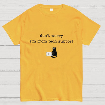 Don't Worry I'm From Tech Support Cat Geek T-Shirt