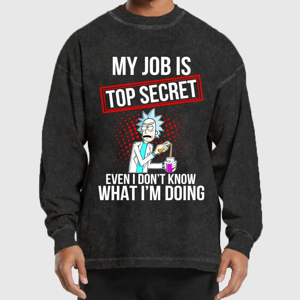 My Job Istop Secret Washed Long Sleeve Tee