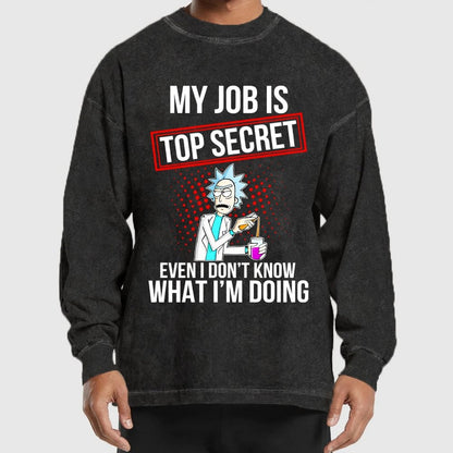 My Job Istop Secret Washed Long Sleeve Tee