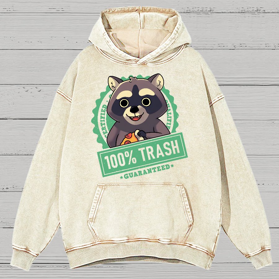 100% Cute Trash Panda Raccoon Seal Vintage Distressed Hoodie