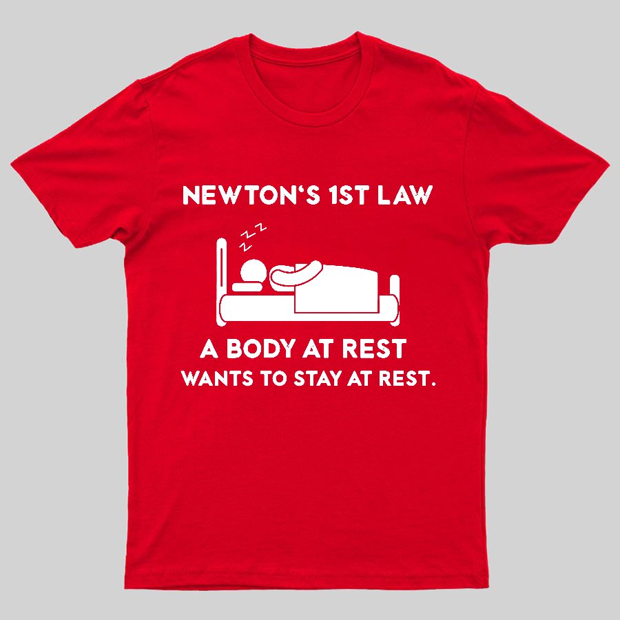 Newton's First Law Funny Geeky T-Shirt