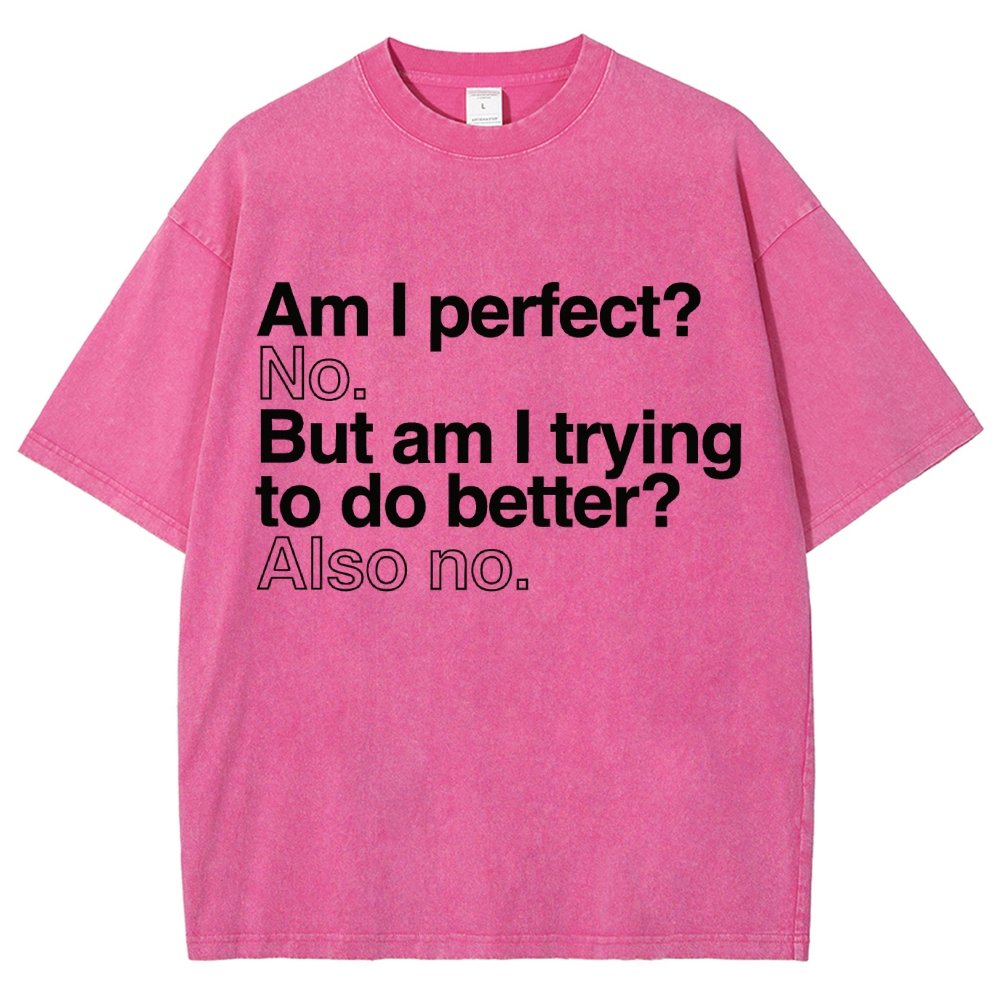 Am I Perfect? No. Am I Trying To Be Better Person Vintage Distressed T-shirt