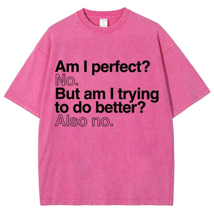 Am I Perfect? No. Am I Trying To Be Better Person Vintage Distressed T-shirt