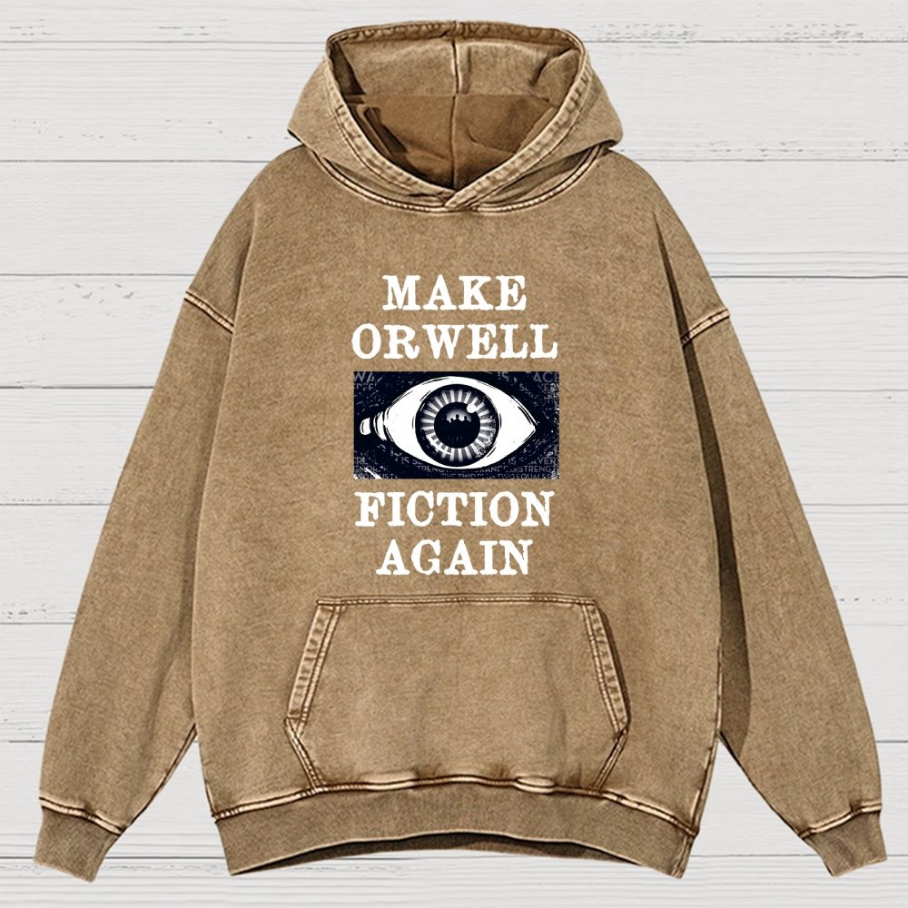 Make Orwell Fiction Again Vintage Distressed Hoodie