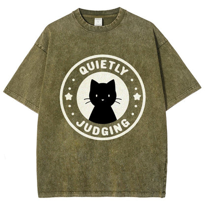 Quietly Judging Cat Vintage Distressed T-shirt