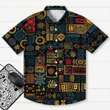 Mysterious Egyptian Ancient Art Prints Geek Hawaiian Shirt