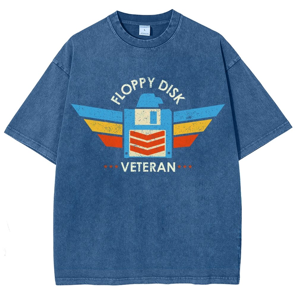 Floppy Disk Veteran Vintage Distressed T-shirt