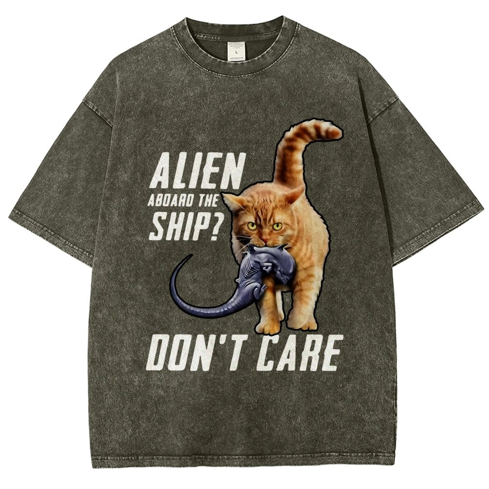 Top Cat Alien Aboard The Ship Don’t Care Vintage Distressed T-shirt
