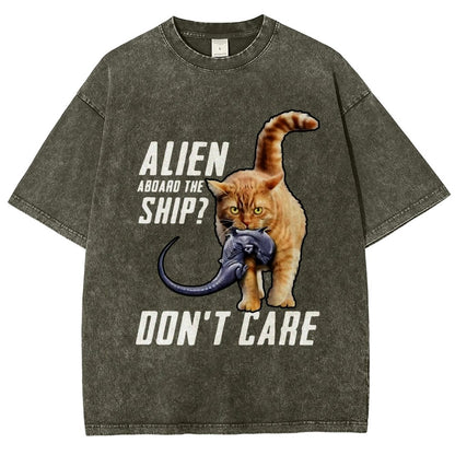 Top Cat Alien Aboard The Ship Don’t Care Vintage Distressed T-shirt