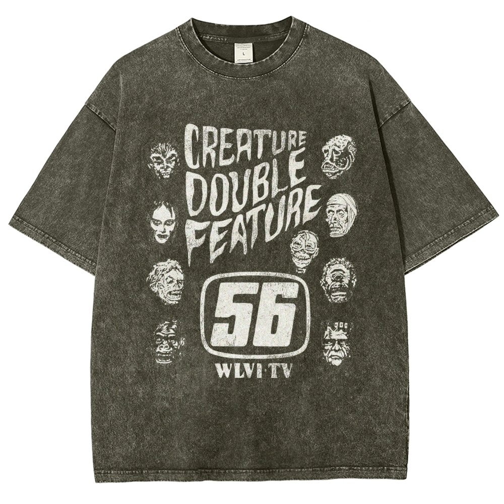 Creature Double Feature Classic Monsters Vintage Distressed T-shirt