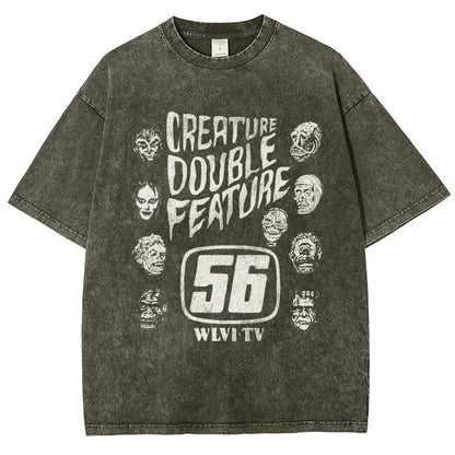 Creature Double Feature Classic Monsters Vintage Distressed T-shirt