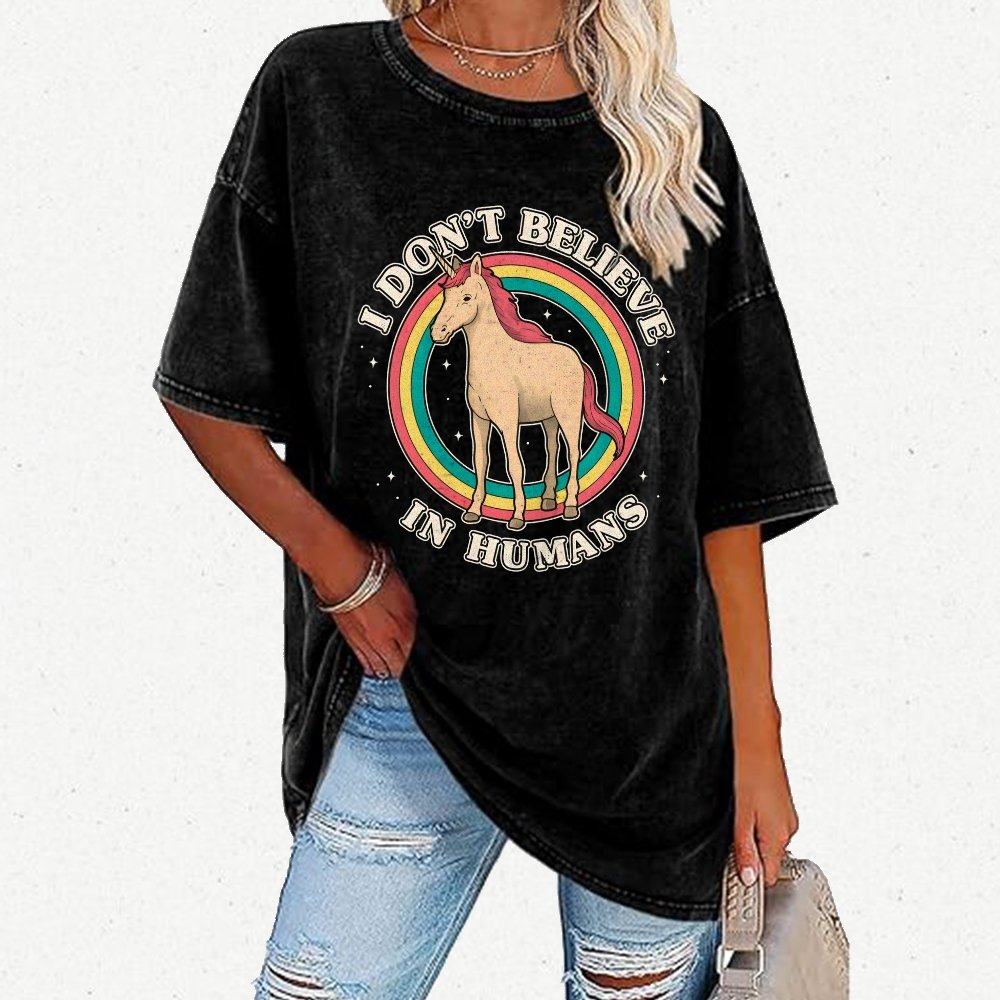 I Don't Believe In Humanity. Vintage Distressed T-shirt