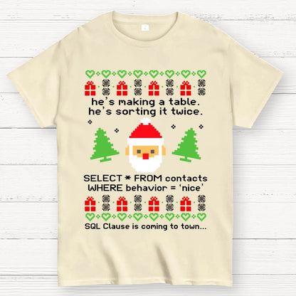 he's making a table Christmas Geek T-Shirt