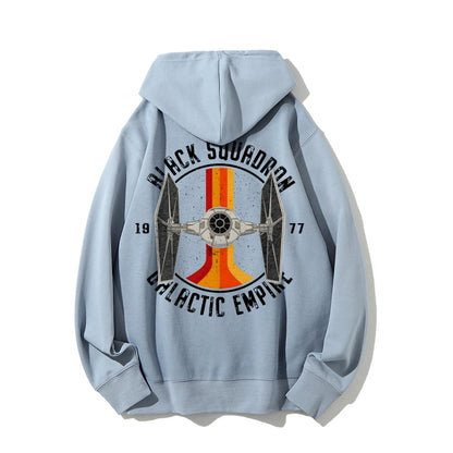 Vintage Squadron Printed Back Unisex Cotton Hoodie