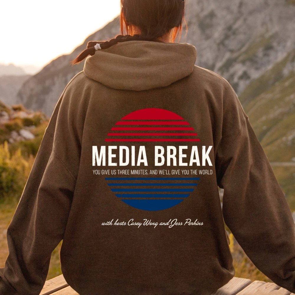 Media Break Printed Back Unisex Cotton Hoodie