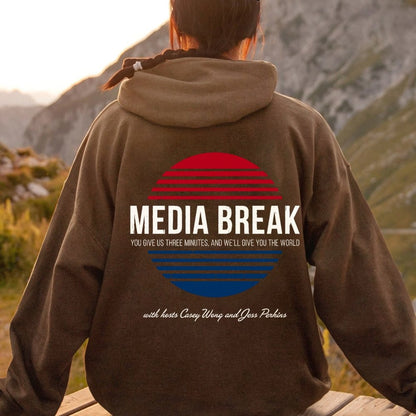 Media Break Printed Back Unisex Cotton Hoodie