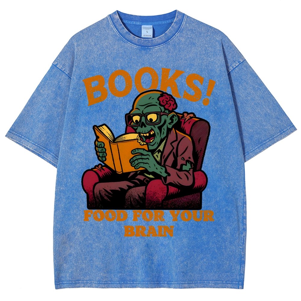 Books! Food For Your Brain Vintage Distressed T-shirt
