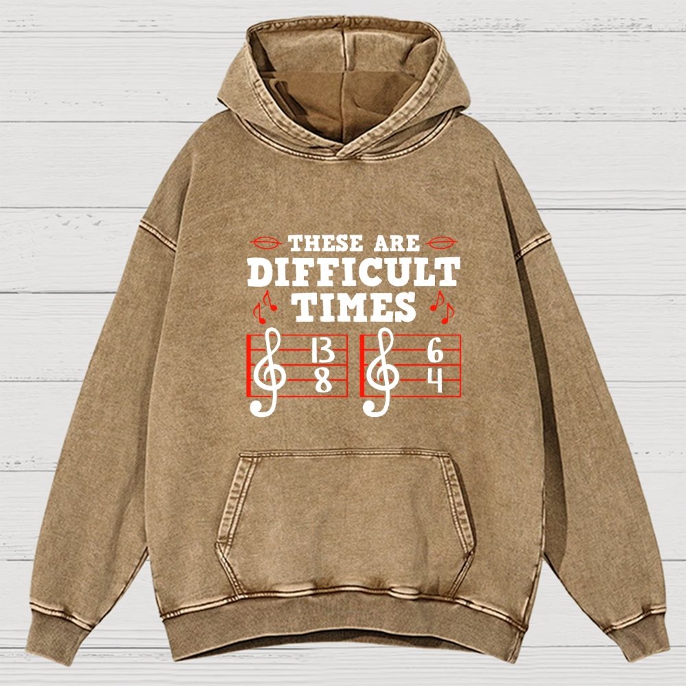 These Are Difficult Times Vintage Distressed Hoodie