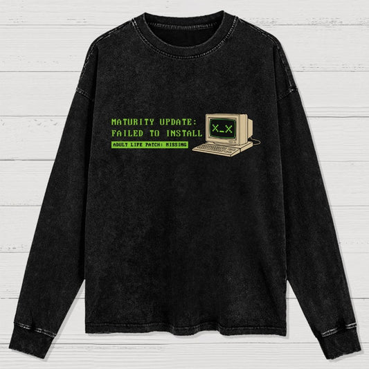 Adult Life Patch Missing Washed Long Sleeve Tee