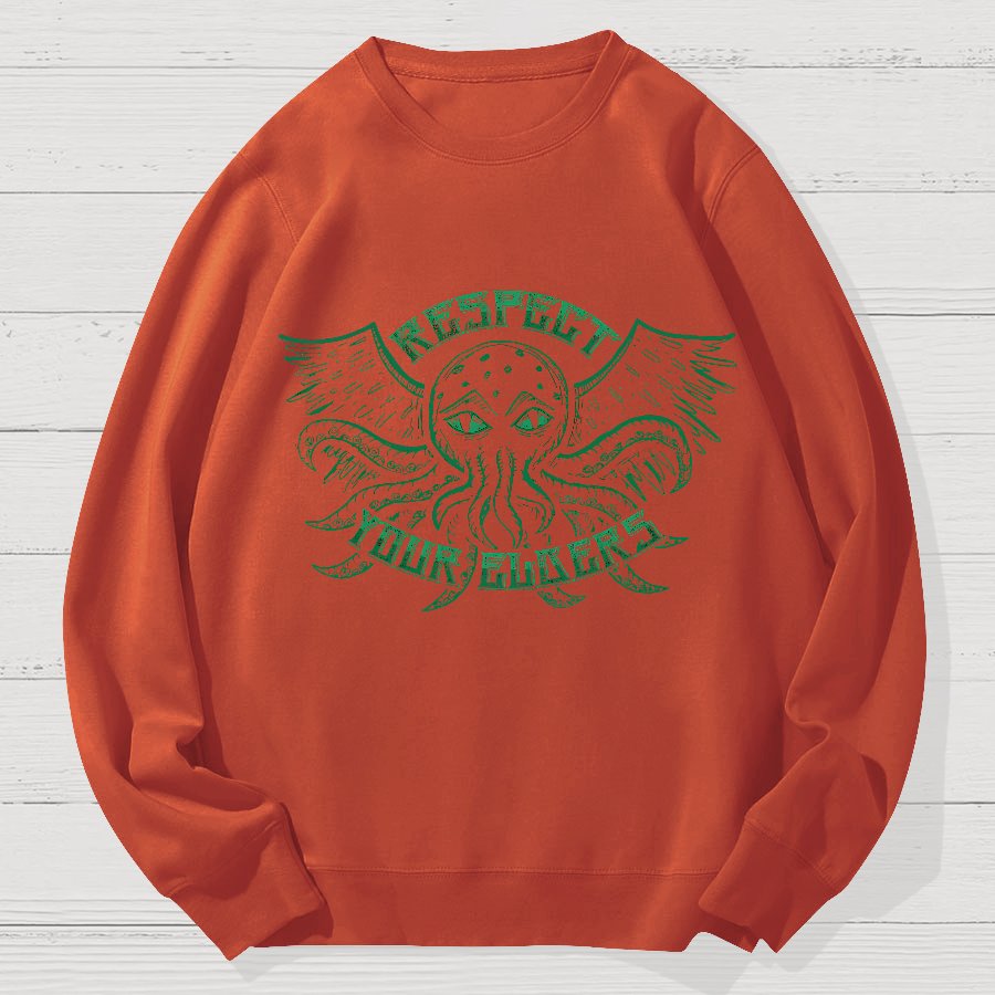 Respect Your Elder Gods Geek Cotton Sweatshirt