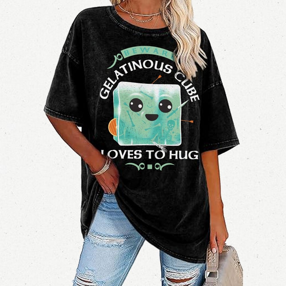 Gelatinous Cube Loves To Hug Vintage Distressed T-shirt
