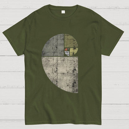 Distressed Fibonacci Spiral Geek Graphic T-Shirt
