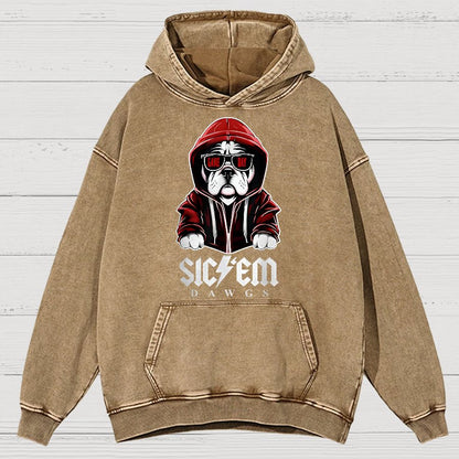 Bulldogs Football Spirit Game Day Retro Sports Vintage Distressed Hoodie