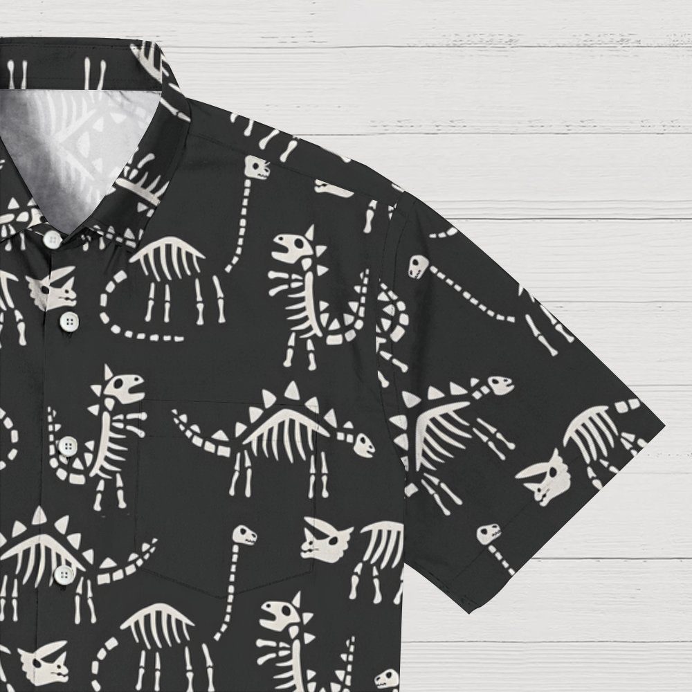 Dinosaur skeleton pattern Geek Hawaiian Shirt